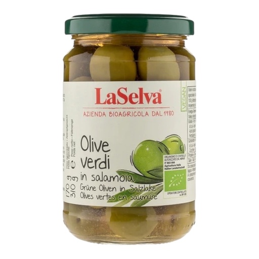 [8053323643685] Aceitunas Verdes con Hueso en Salmuera 310g (La Selva)