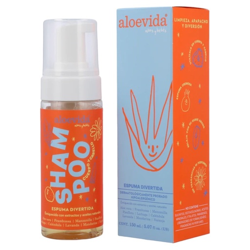 [7503013962790] Shampoo en Espuma Cuerpo y Cabello 150ml (Aloe Vida)